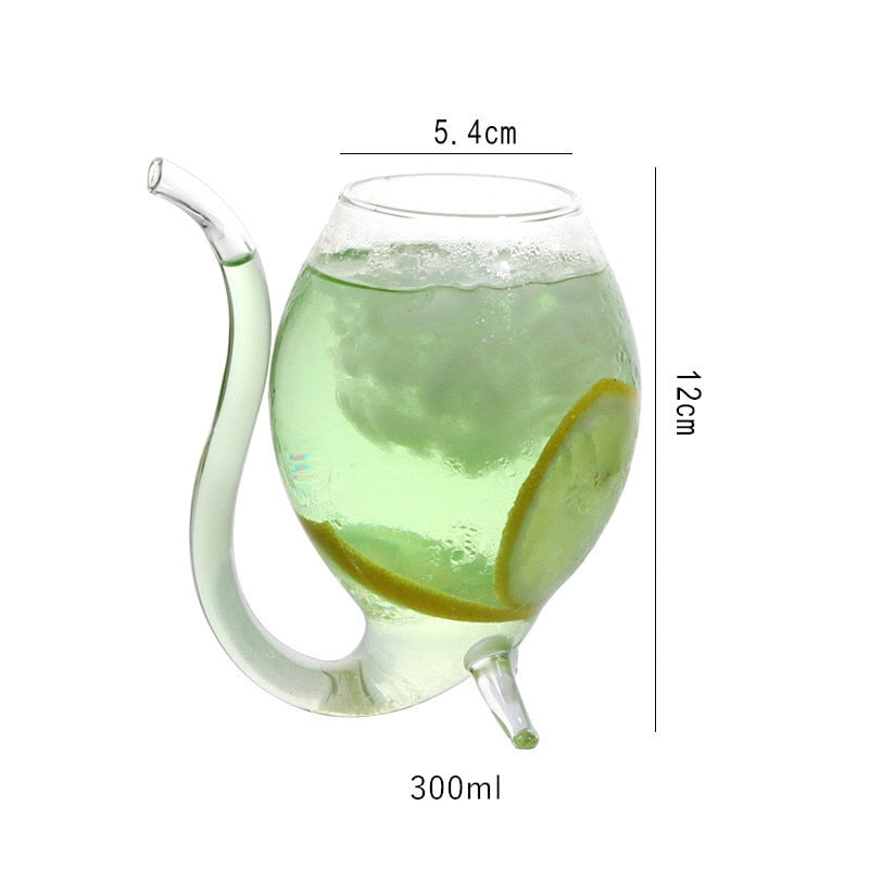 Kawaii Glass Wine Cups With Straw