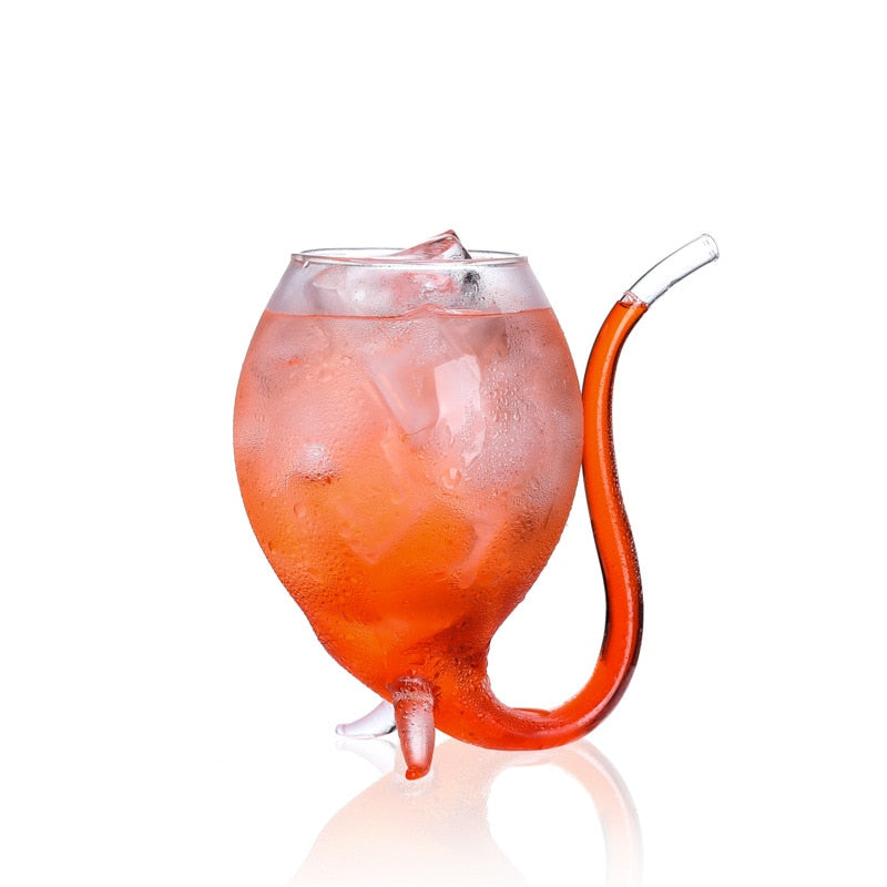 Kawaii Glass Wine Cups With Straw