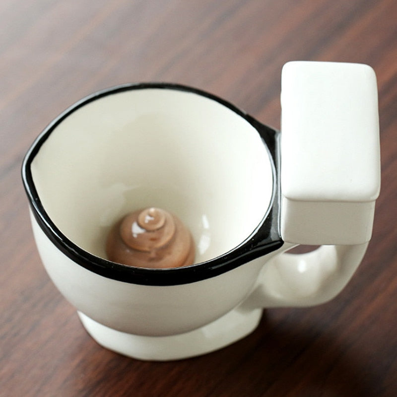 Novelty Toilet Ceramic Coffee Mug With Handle Funny