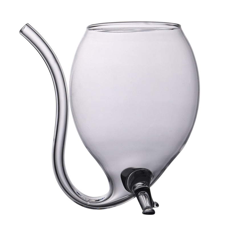 Kawaii Glass Wine Cups With Straw
