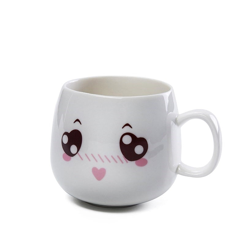Cute Cartoon Face Expression Ceramic Coffee Mugs