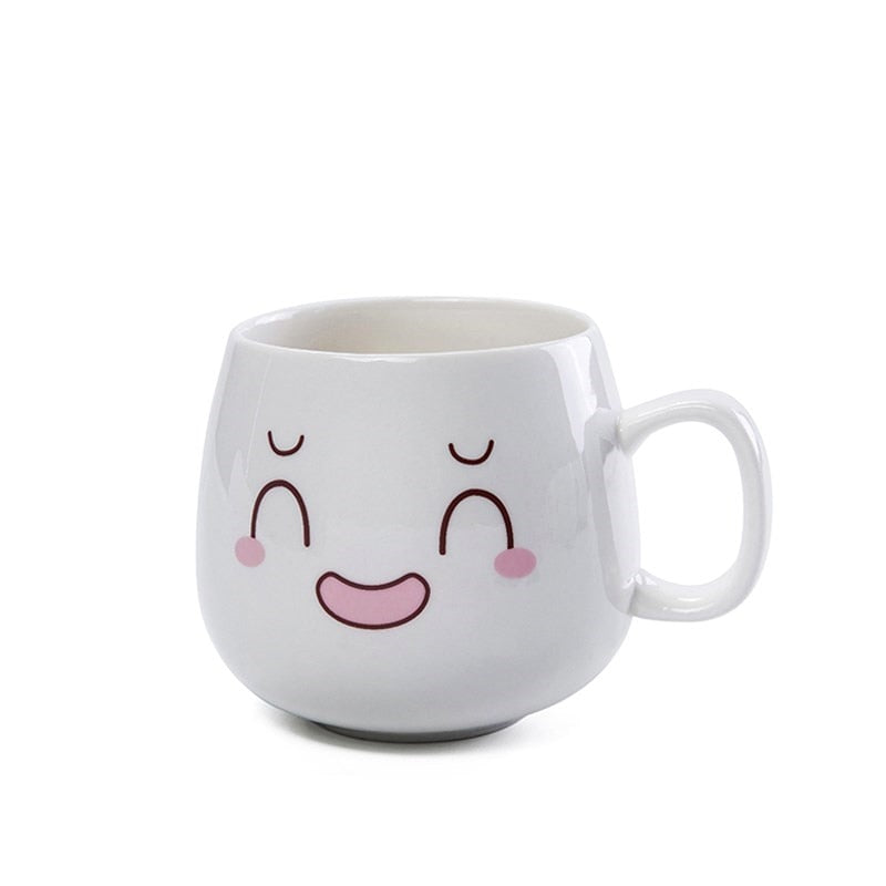 Cute Cartoon Face Expression Ceramic Coffee Mugs