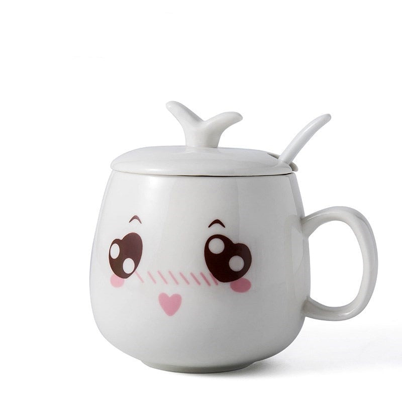 Cute Cartoon Face Expression Ceramic Coffee Mugs