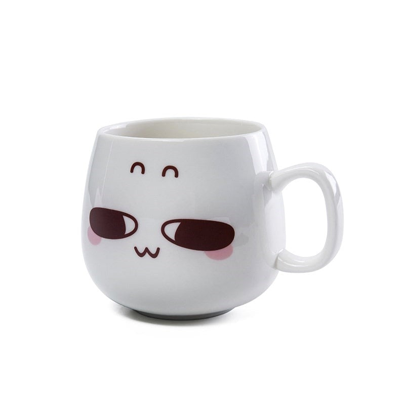 Cute Cartoon Face Expression Ceramic Coffee Mugs