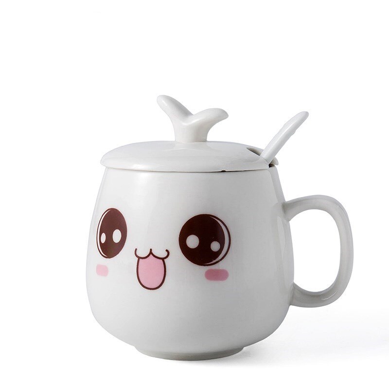 Cute Cartoon Face Expression Ceramic Coffee Mugs
