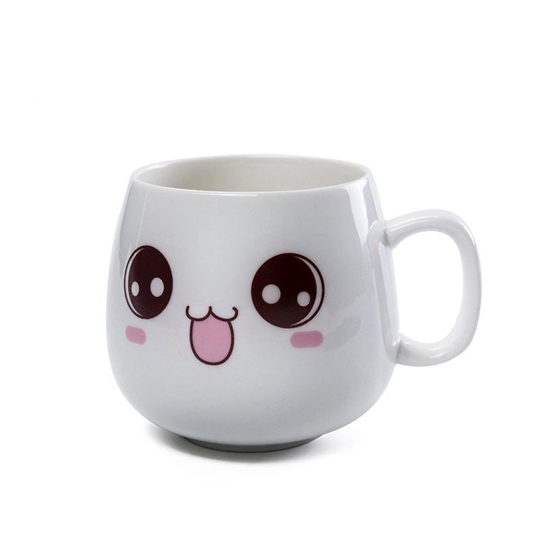 Cute Cartoon Face Expression Ceramic Coffee Mugs