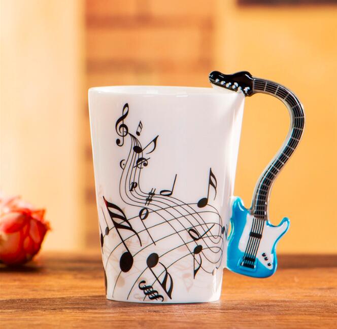 Music Mug Creative Violin Style Guitar Ceramic Mug Coffee