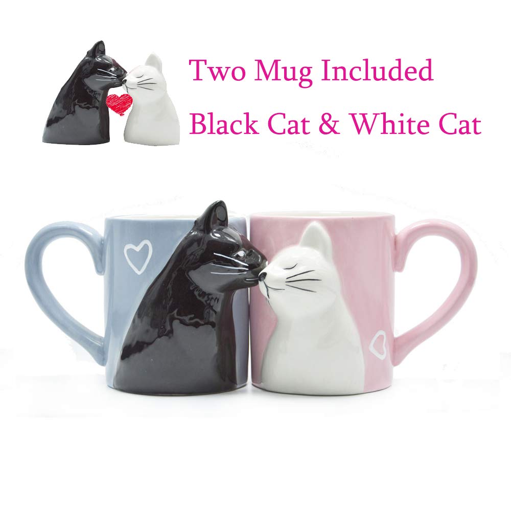 Handmade Funny Kiss Cat Coffee Couple Mug