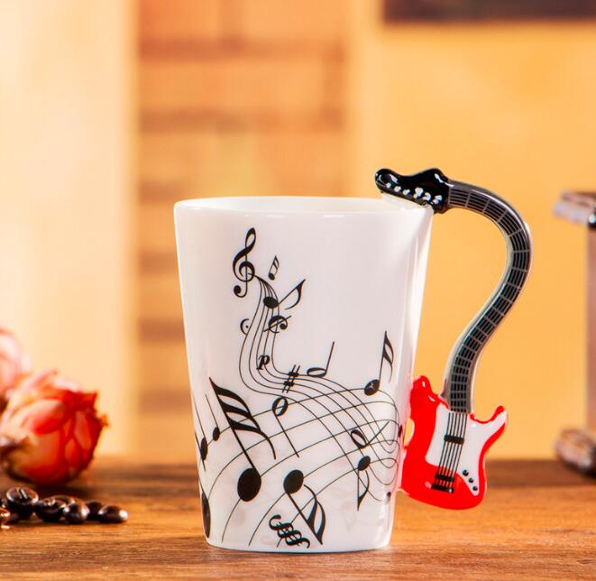 Music Mug Creative Violin Style Guitar Ceramic Mug Coffee