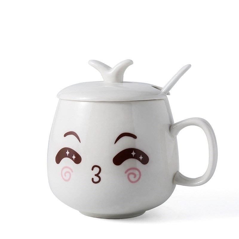 Cute Cartoon Face Expression Ceramic Coffee Mugs