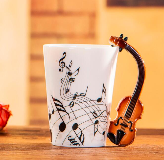 Music Mug Creative Violin Style Guitar Ceramic Mug Coffee