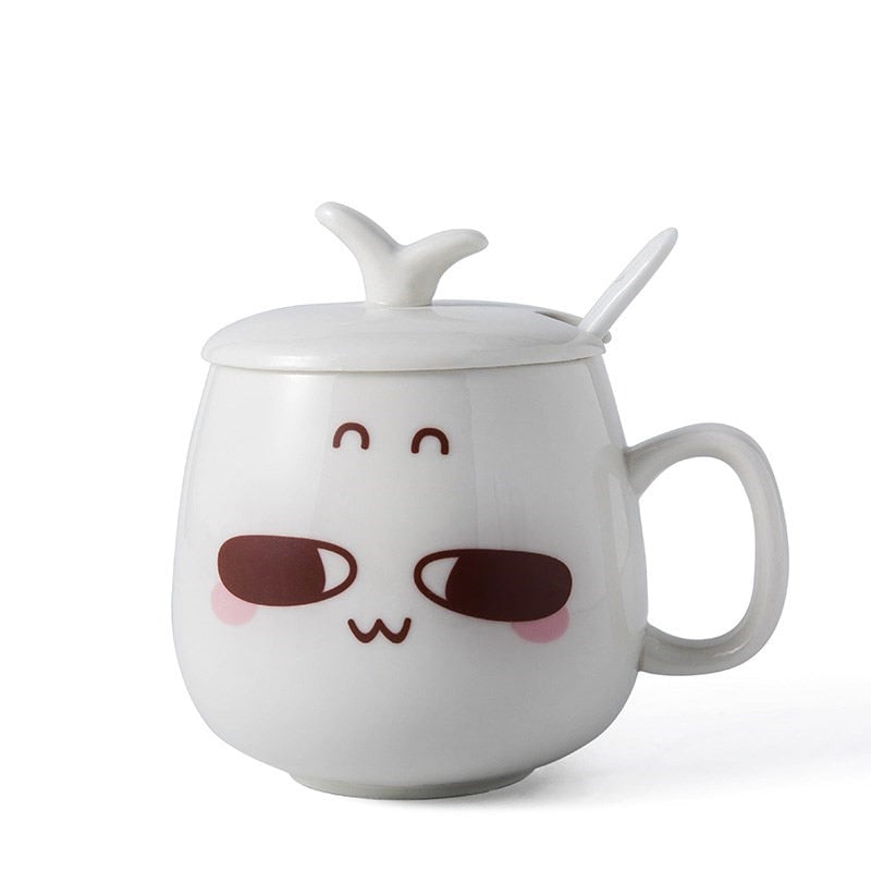 Cute Cartoon Face Expression Ceramic Coffee Mugs