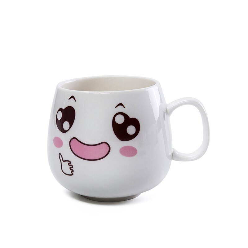 Cute Cartoon Face Expression Ceramic Coffee Mugs
