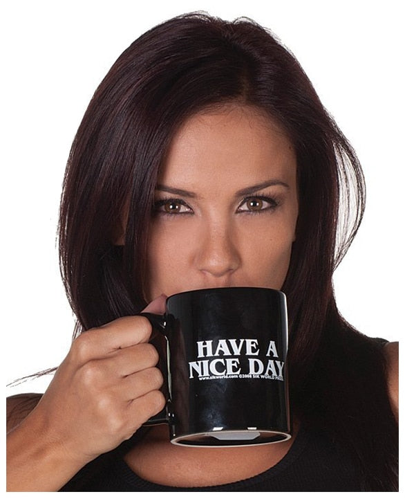 Creative Have a Nice Day Coffee Mug Middle Finger Funny Cup