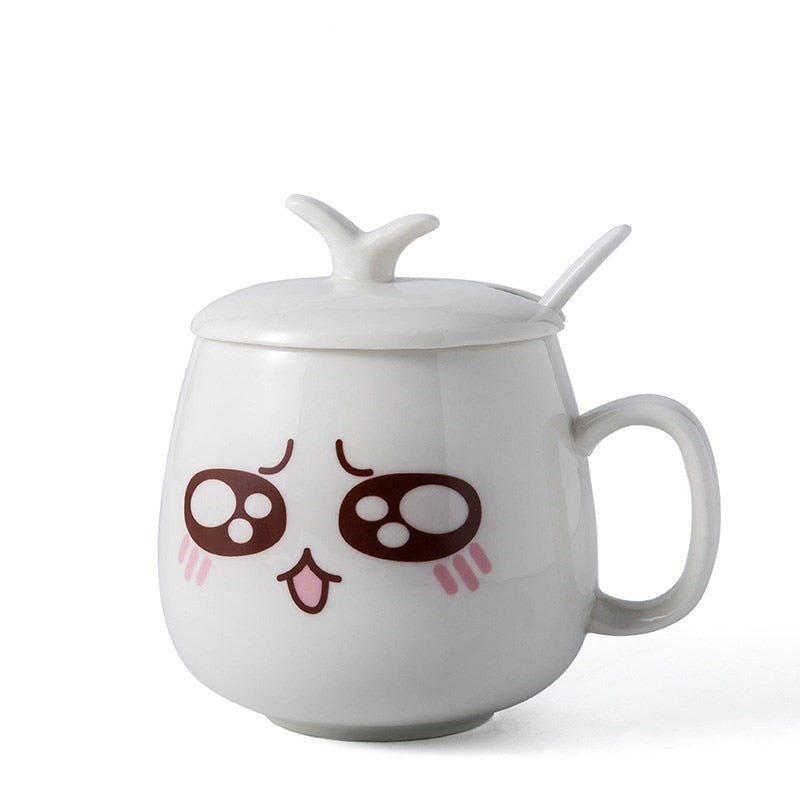 Cute Cartoon Face Expression Ceramic Coffee Mugs