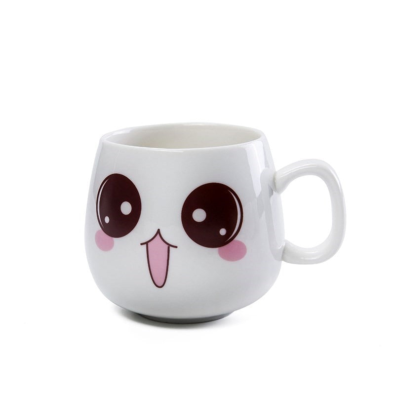 Cute Cartoon Face Expression Ceramic Coffee Mugs