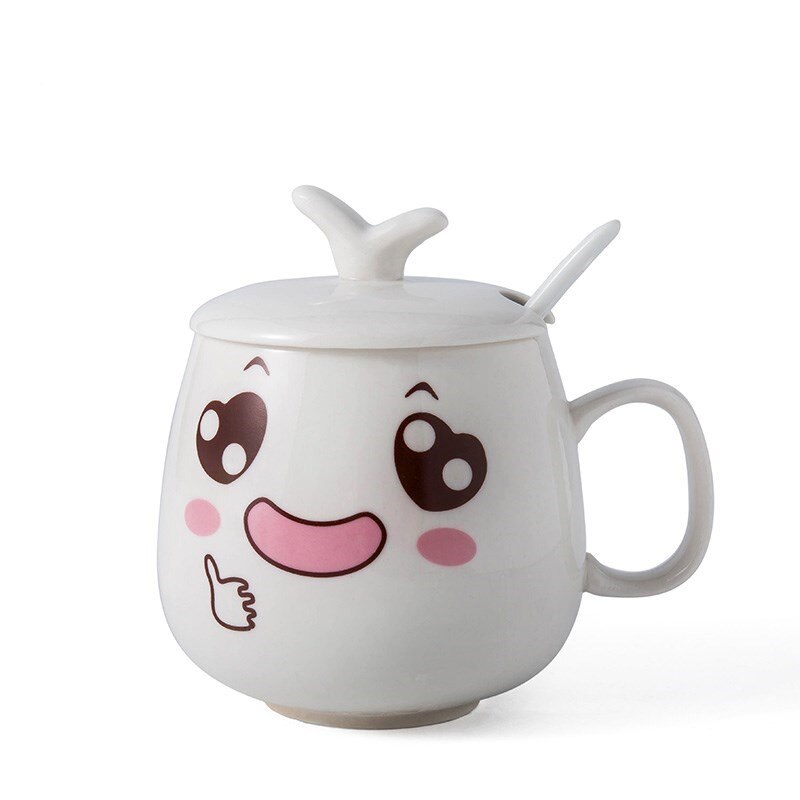 Cute Cartoon Face Expression Ceramic Coffee Mugs