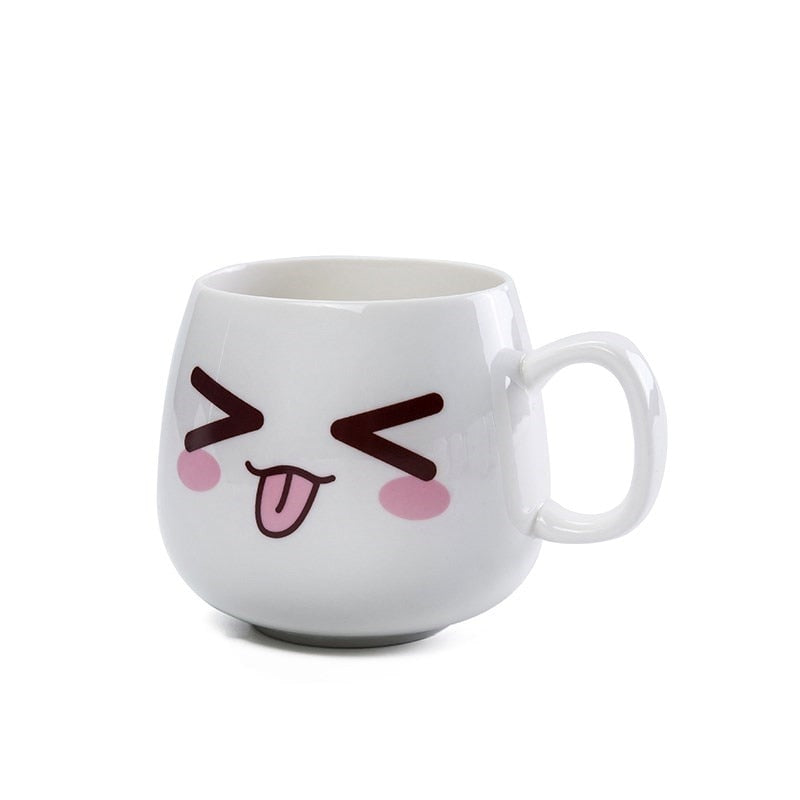 Cute Cartoon Face Expression Ceramic Coffee Mugs
