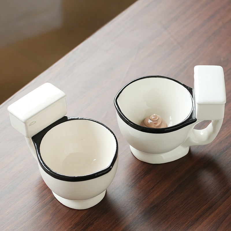 Novelty Toilet Ceramic Coffee Mug With Handle Funny