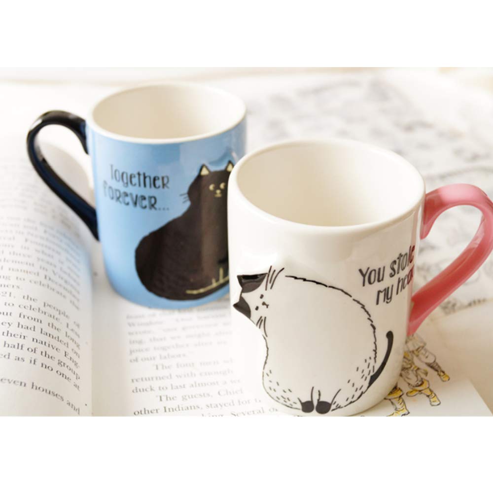 Handmade Funny Kiss Cat Coffee Couple Mug