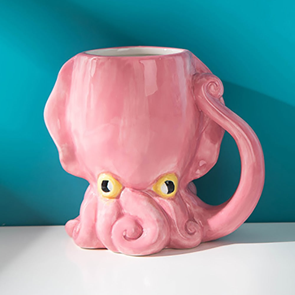 Funny Pink Octopus Ceramic Coffee Mug