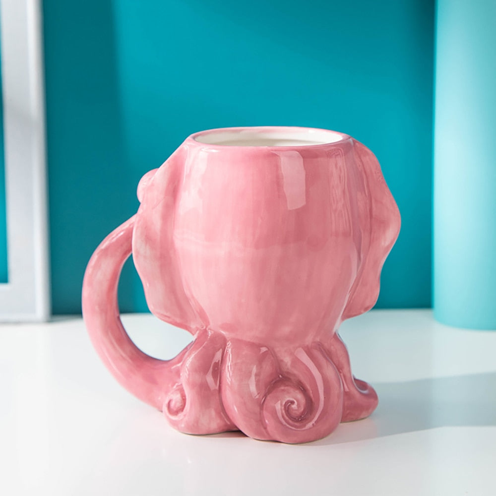 Funny Pink Octopus Ceramic Coffee Mug