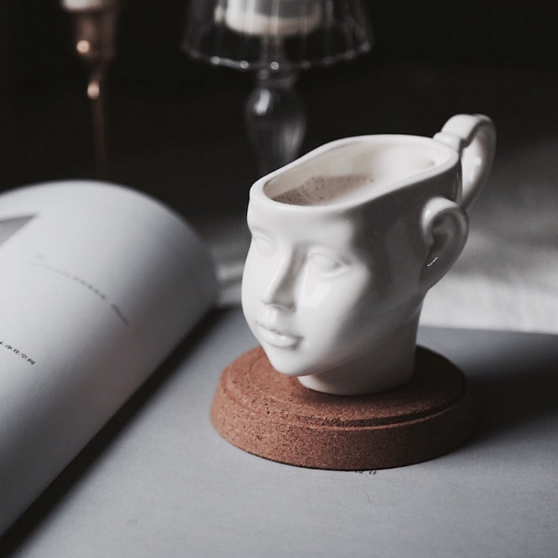 Nordic face exquisite gold handle coffee Mug