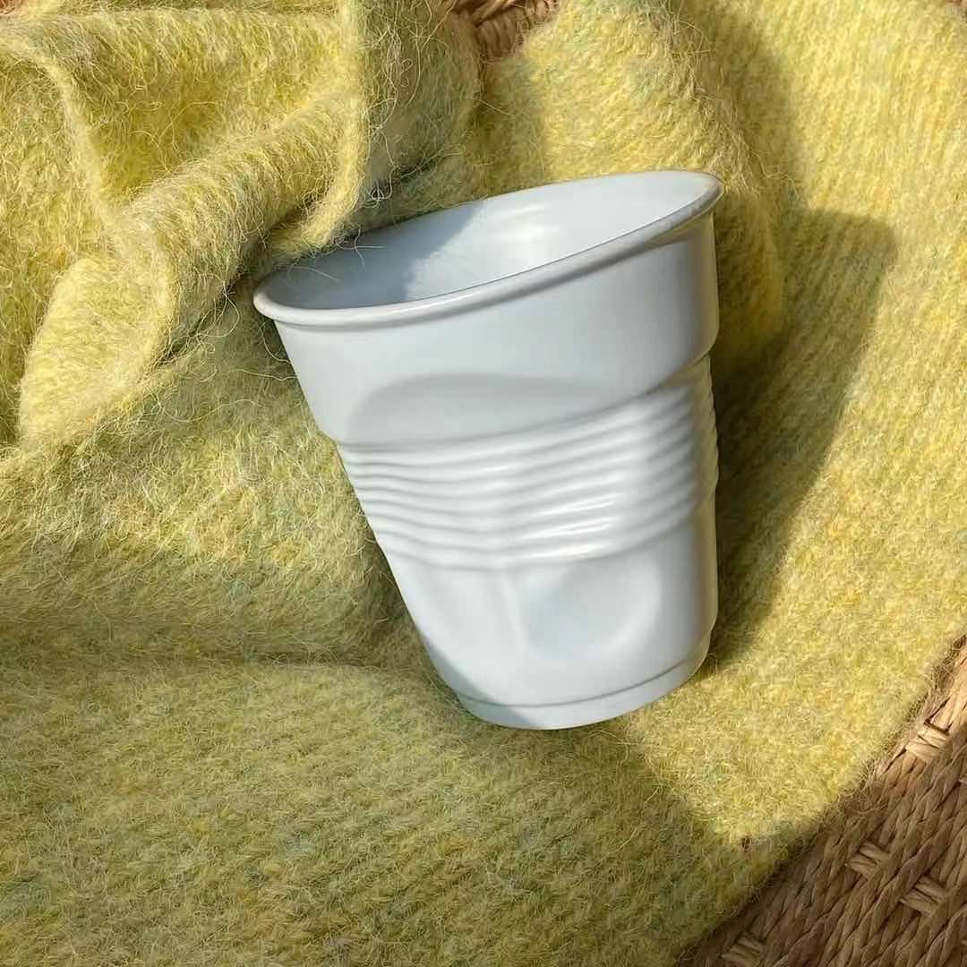Irregular Ceramic Coffee Mug Hand-pinch Funny