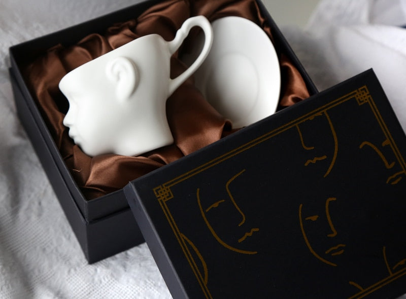Nordic face exquisite gold handle coffee Mug