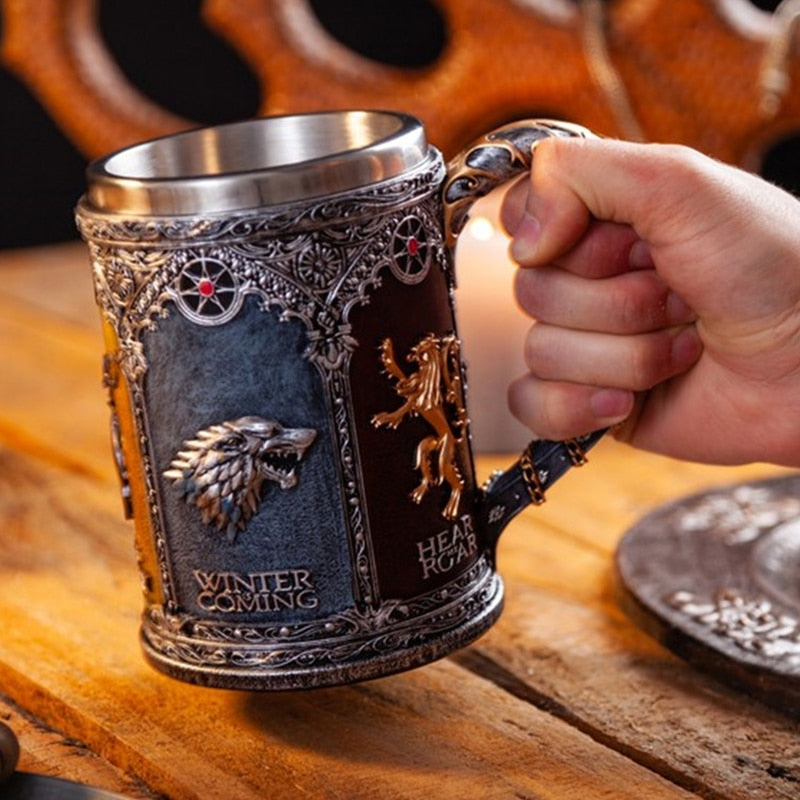 Retro Stainless Steel Resin Drinkware Coffee Mug