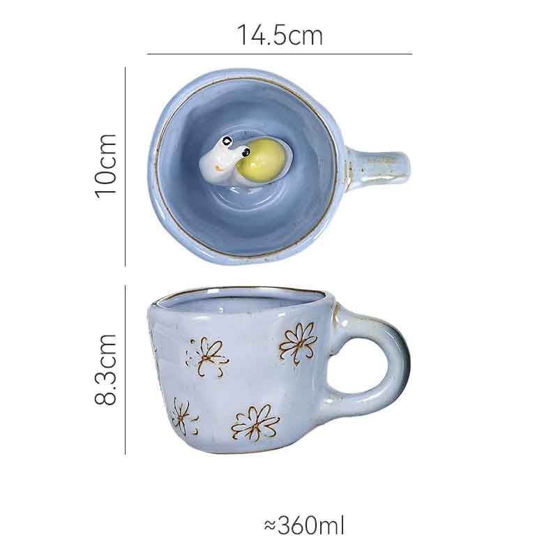 Handmade 3D Snail Daisy Dog Cat Coffee Mugs