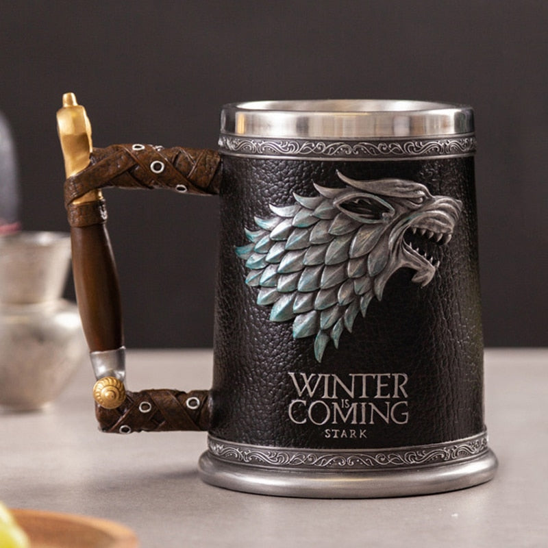 Retro Stainless Steel Resin Drinkware Coffee Mug