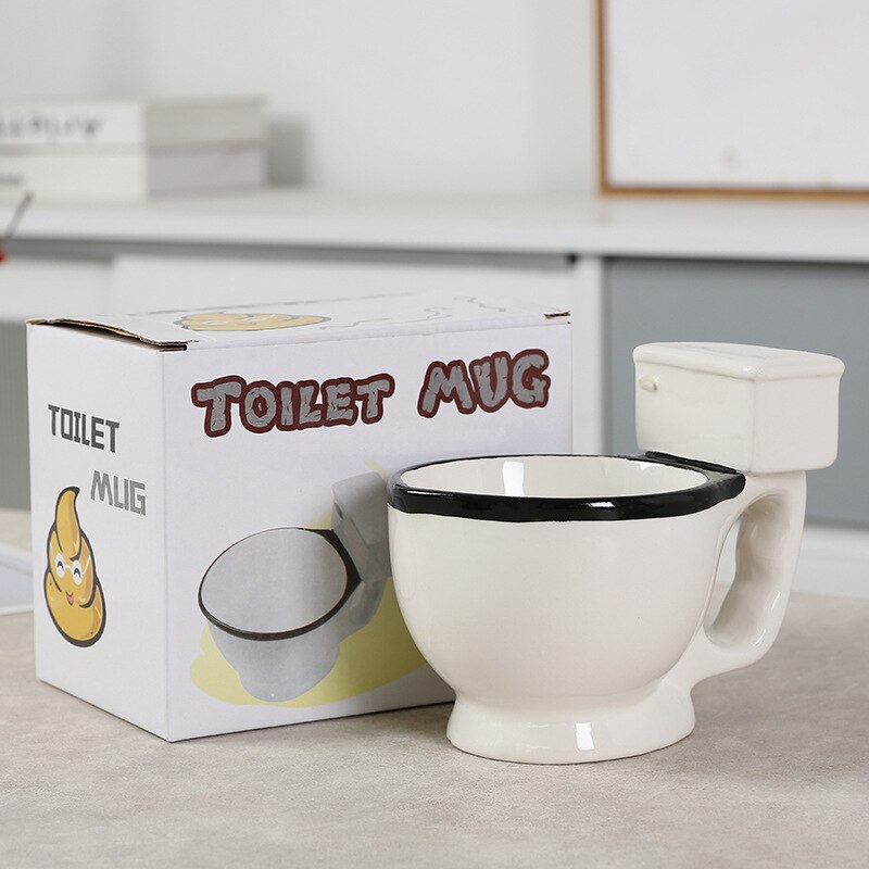 Novelty Toilet Ceramic Coffee Mug With Handle Funny