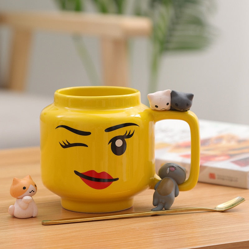 Face Expression Cartoon Coffee Mugs Cute