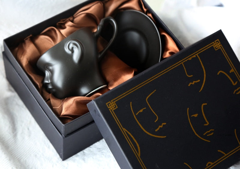 Nordic face exquisite gold handle coffee Mug