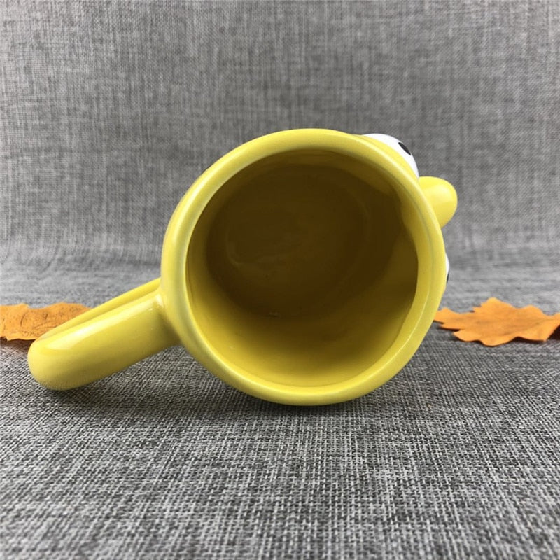 Yellow 3D Cartoon Ceramic Coffee Mug