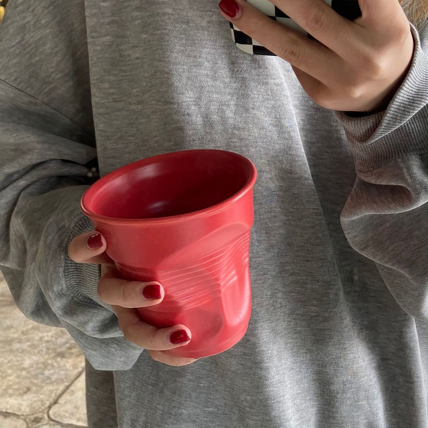 Irregular Ceramic Coffee Mug Hand-pinch Funny