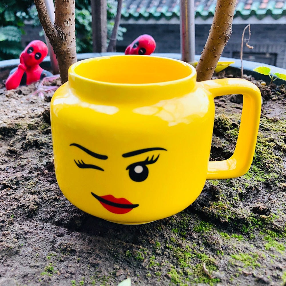 Cute Smiling Face Expression Ceramic Mug