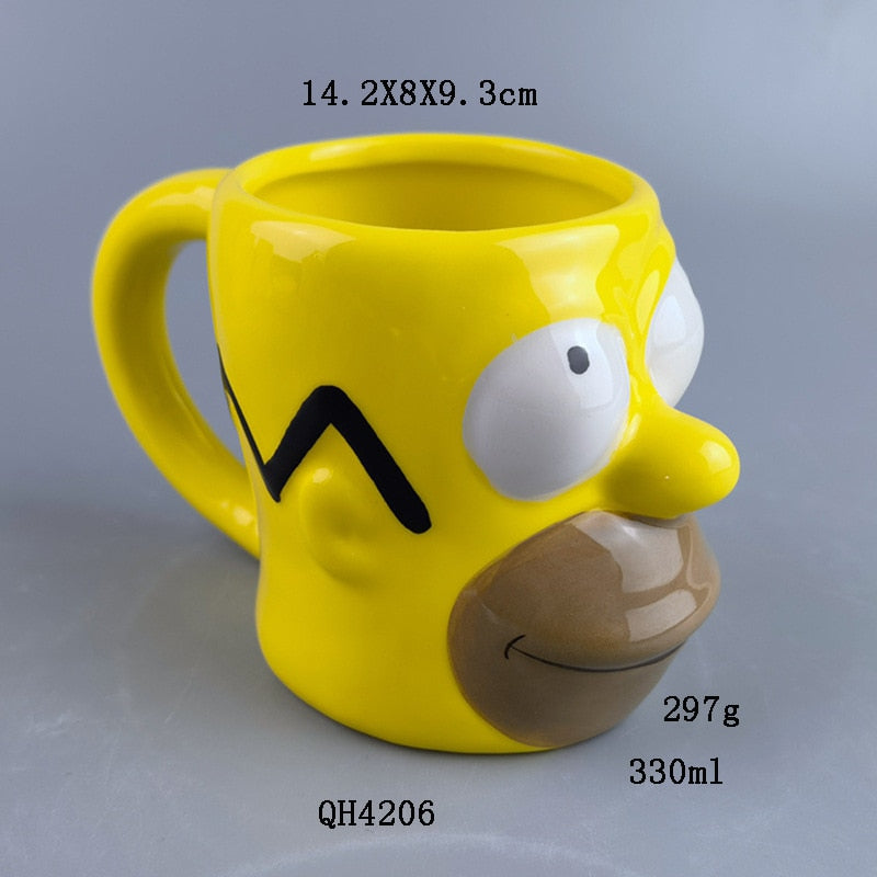 Yellow 3D Cartoon Ceramic Coffee Mug