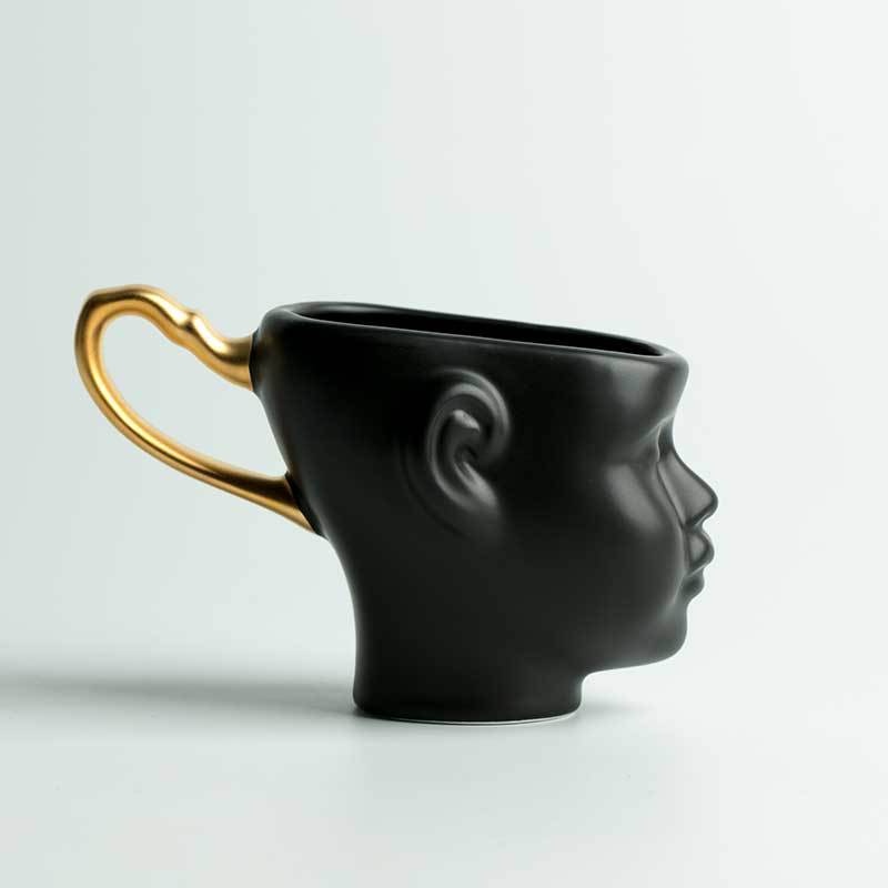Nordic face exquisite gold handle coffee Mug