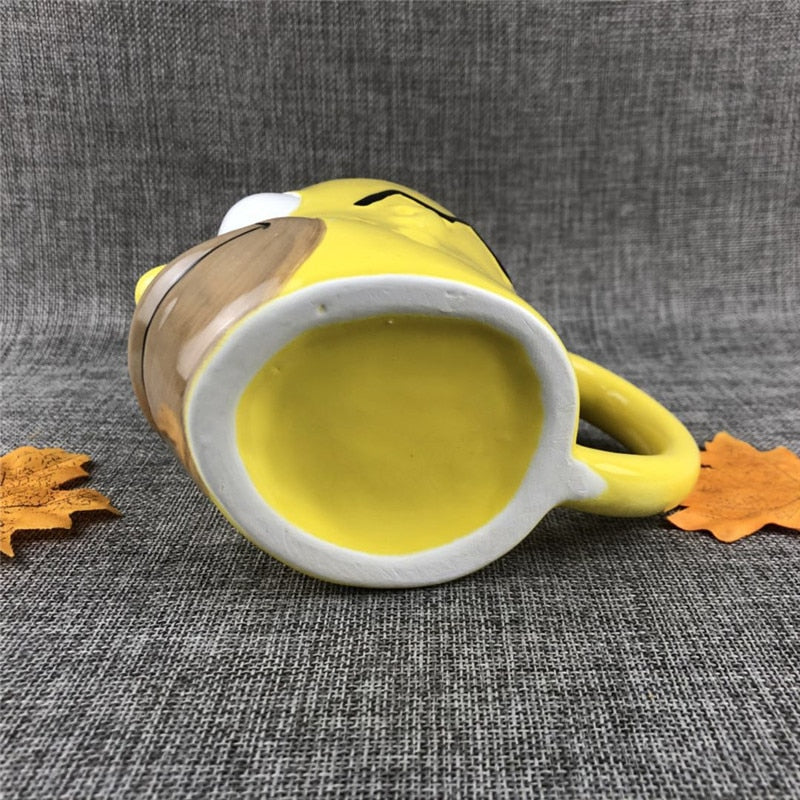 Yellow 3D Cartoon Ceramic Coffee Mug