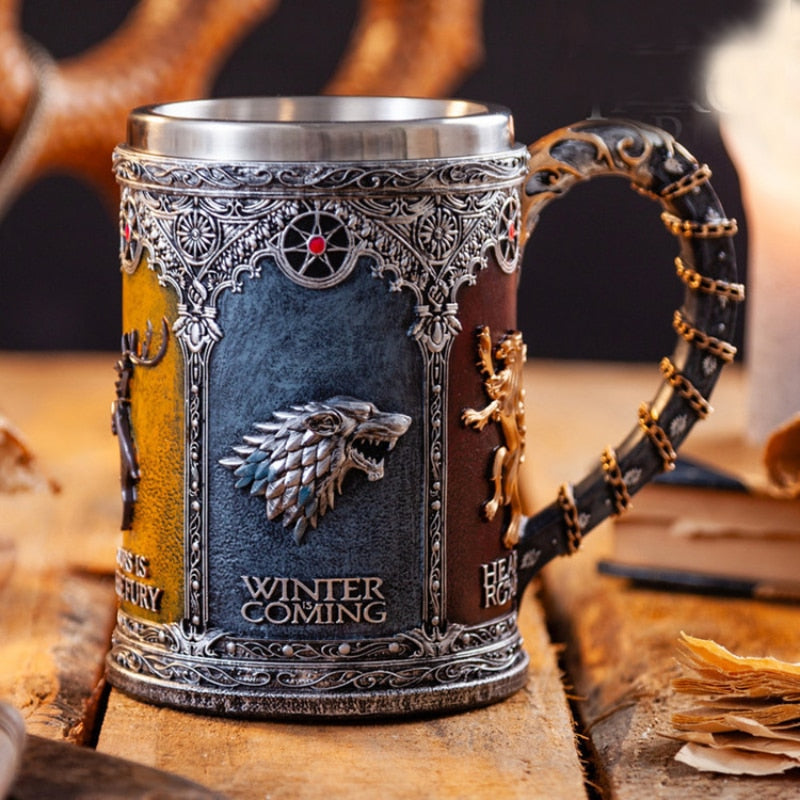 Retro Stainless Steel Resin Drinkware Coffee Mug