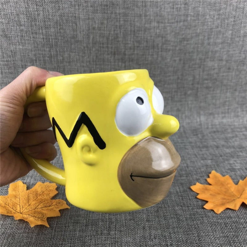 Yellow 3D Cartoon Ceramic Coffee Mug