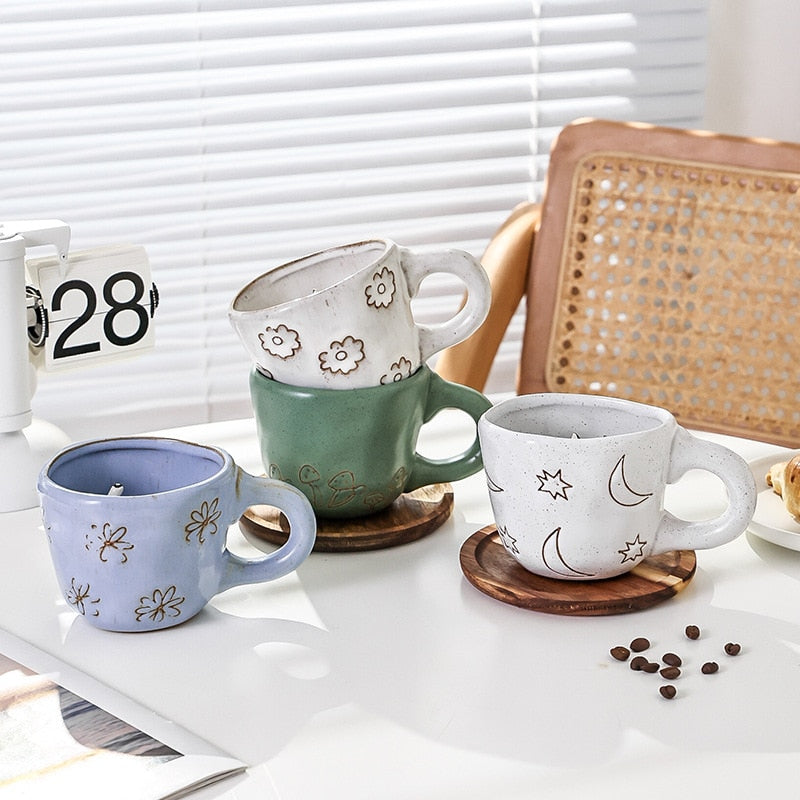 Handmade 3D Snail Daisy Dog Cat Coffee Mugs