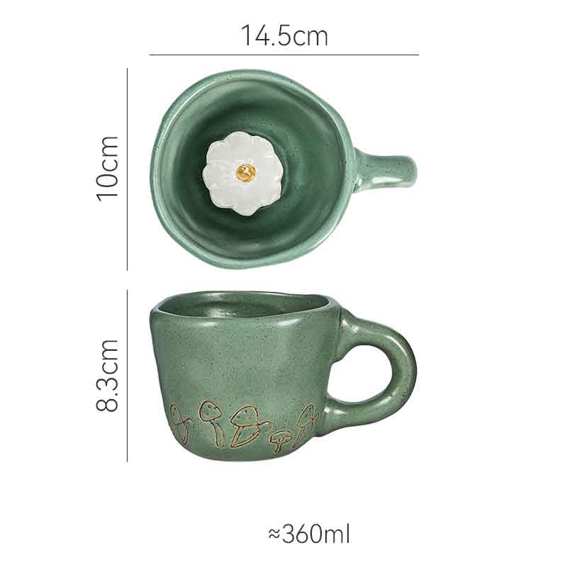Handmade 3D Snail Daisy Dog Cat Coffee Mugs