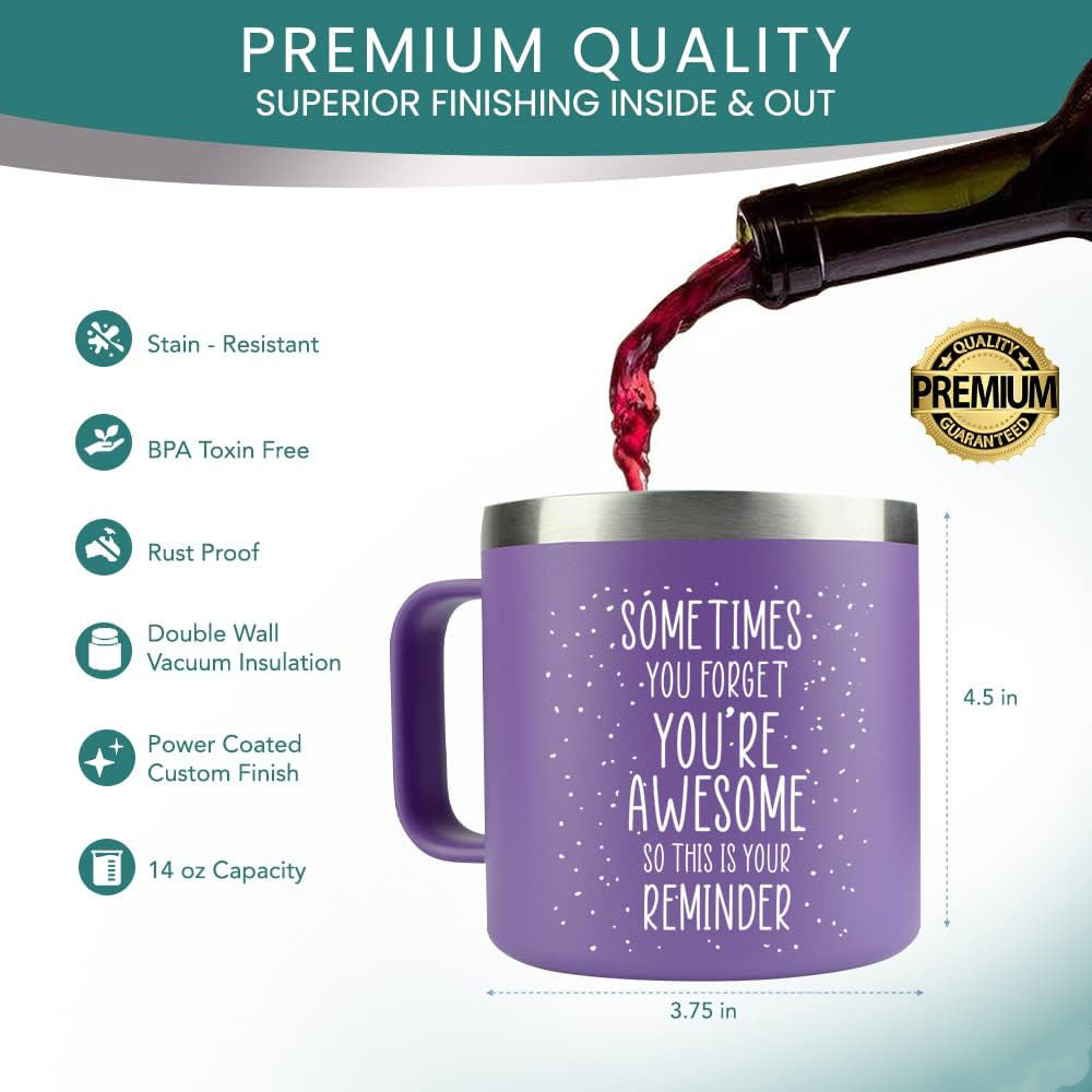 Inspirational Coffee Mug For Women - Sometimes You Forget You're Awesome Purple Mug