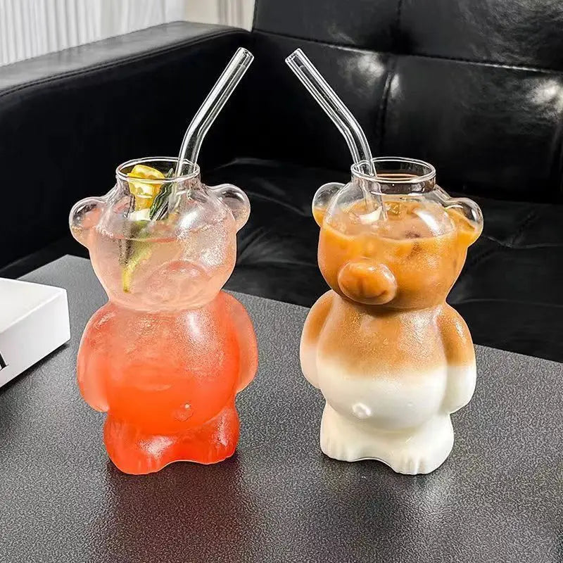 300ml Bear Shaped Transparent Glass Coffee Mug