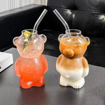 300ml Bear Shaped Transparent Glass Coffee Mug