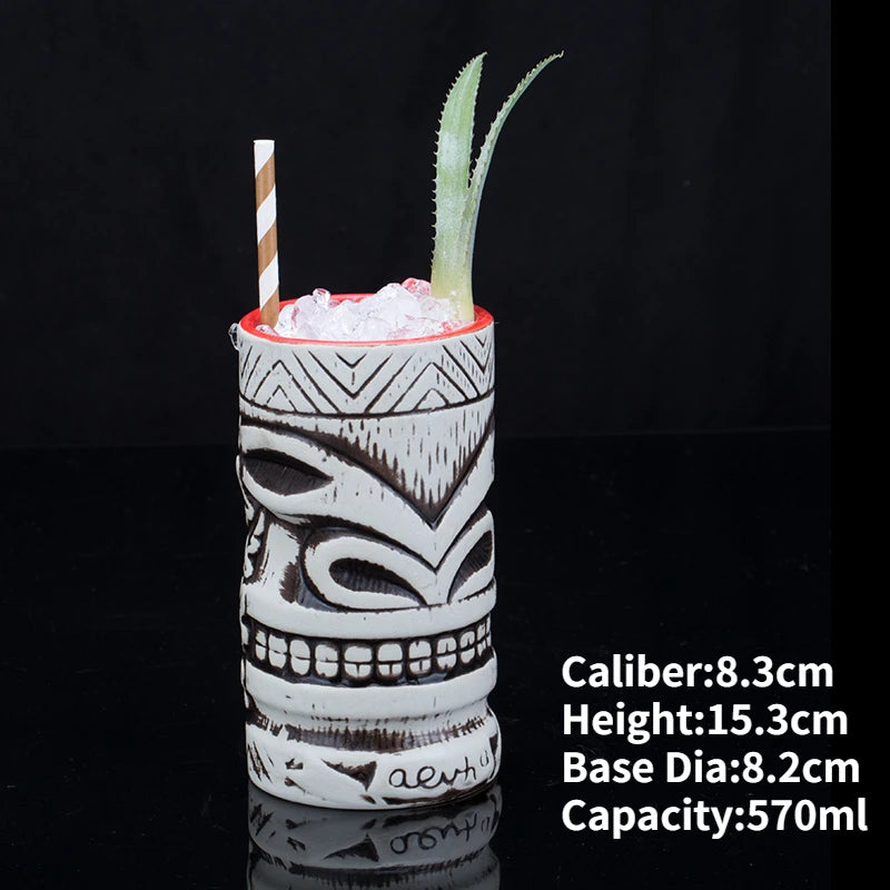 Hawaii Ceramic Tiki Easter Island Coffee Mugs