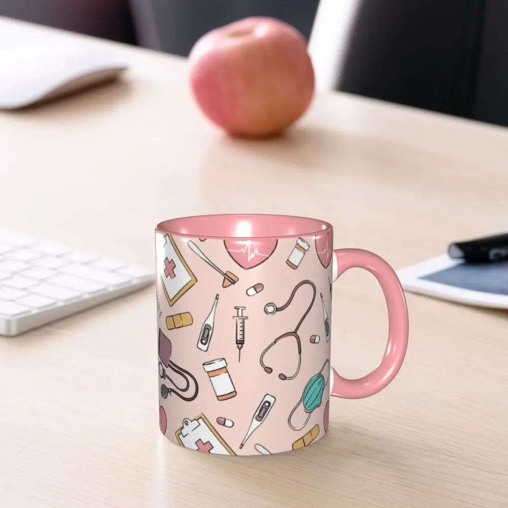 Pink Nurse Coffee Ceramic Mug